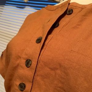 Brand New Women’s Mustard Linen Dress w/Pockets